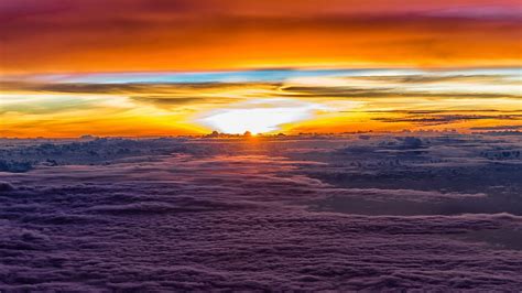 Download Wallpaper 1366x768 Sunset Clouds Sky Tablet Laptop Hd