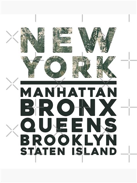Ny New York The Five Boroughs Manhattan Bronx Queens Brooklyn Staten