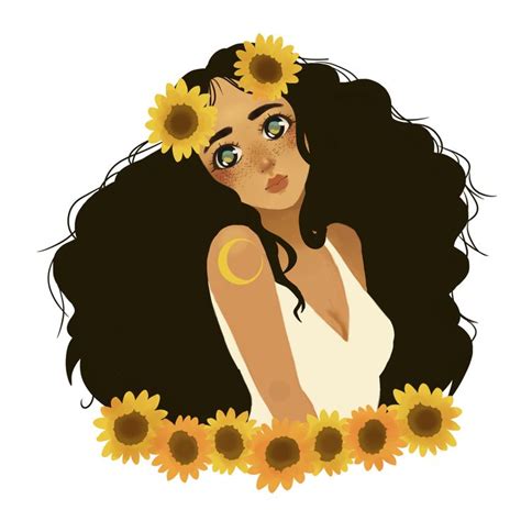 Sunflower Lady 🌻🌻🌻 Girls Cartoon Art Sunflower Art Art Inspiration