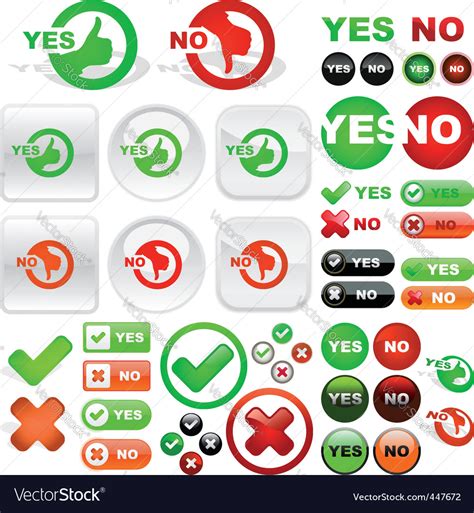 Yes And No Icon Set Royalty Free Vector Image Vectorstock