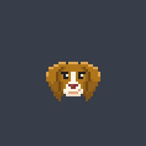 Premium Vector Beagle Dog Head In Pixel Art Style