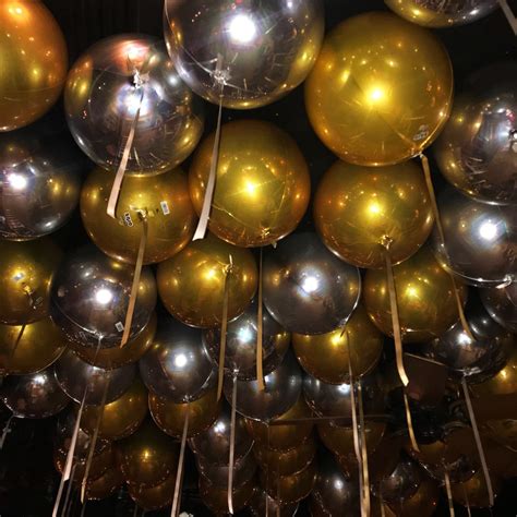 Balloon Ceiling Gold And Silver Theme Metallic Balloons Balloon