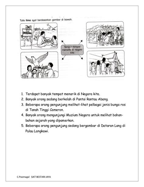 Bina Ayat Berdasarkan Gambar School Kids Activities Malay Language