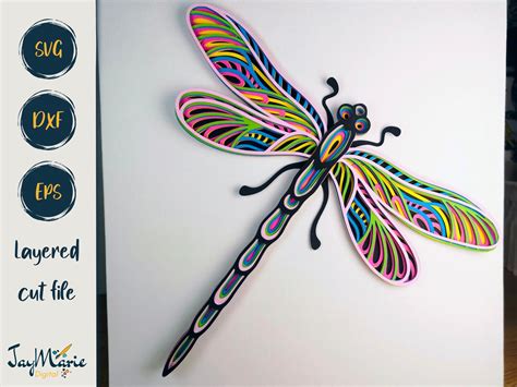 3D Dragonfly SVG Layered Dragonfly Svg Dragonfly Svg File Etsy Canada
