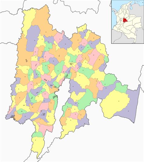 Mapa De Cundinamarca Colombia Departamento Con Municipios Y Ciudades