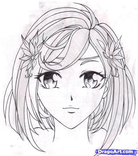 Draw An Anime Girl Step By Step Drawing Sheets Added By