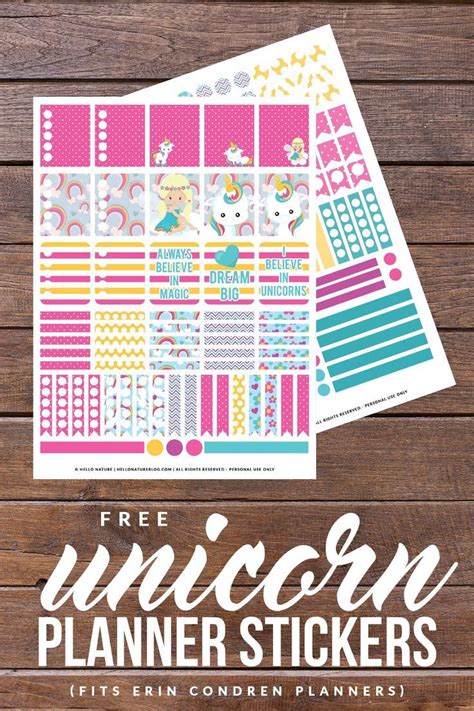 Download These Free Unicorn Printable Planner Stickers To Make Your
