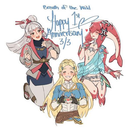 Tloz Botw ♡ Pay Zelda 💛 And Mipha Happy 1th Anniversary 3 3