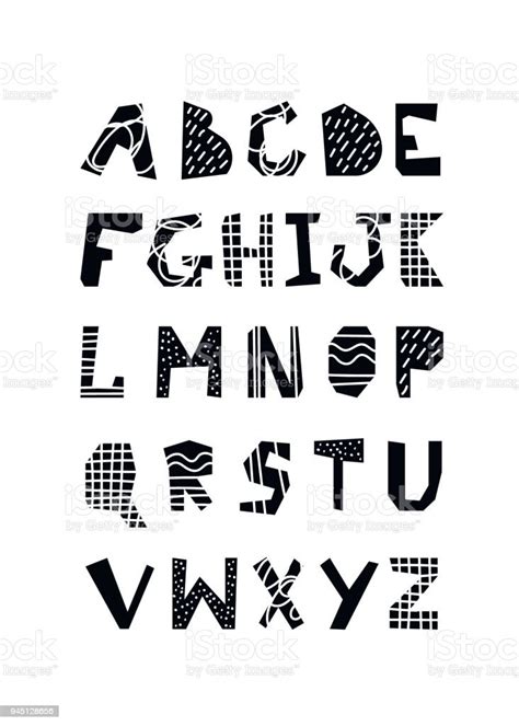 Vector Alphabet Hand Drawn Letters Abc Stock Illustration Download