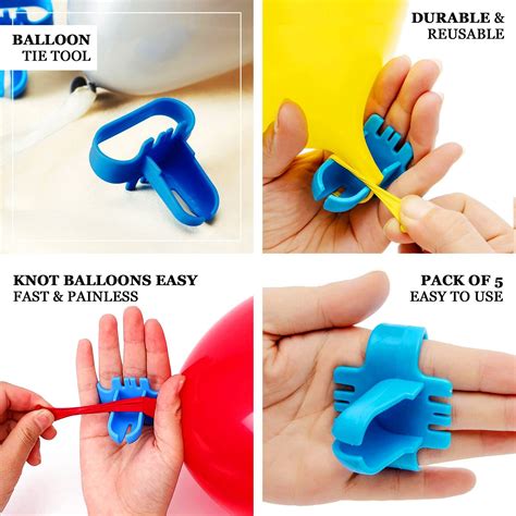 5 Pack Blue Balloon Tie Tools For Party Balloons Knot Tying Etsy