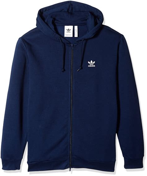 Adidas Originals Trefoil Full Zip Fleece Hoodie In Blue For Men Save