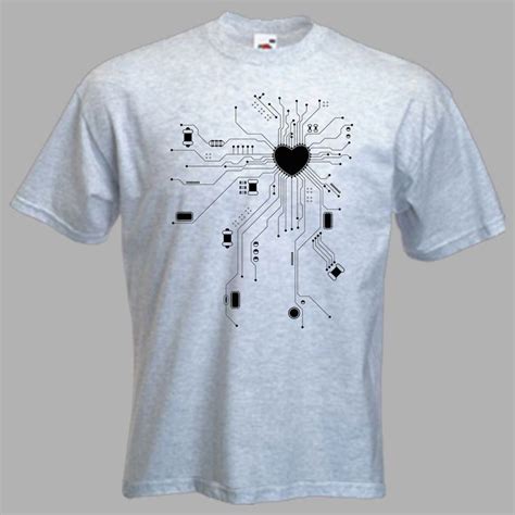 Mens Computer Cpu Heart T Shirt Geek Motherboard T Shirt For Men Ebay