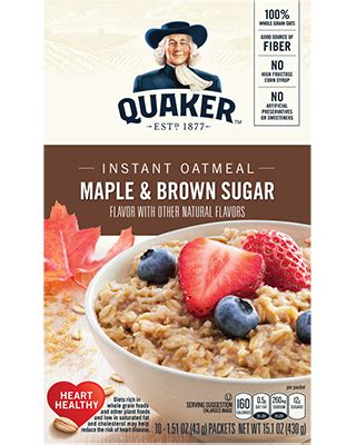 I've never had this happen with quaker oatmeal i've purchased at stores, either, so this is not a quaker. Quaker Oatmeal Nutrition Facts Maple And Brown Sugar ...