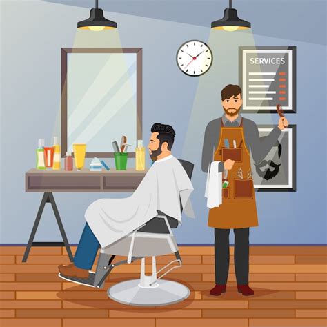 Barber Shop Flat Design Free Vector