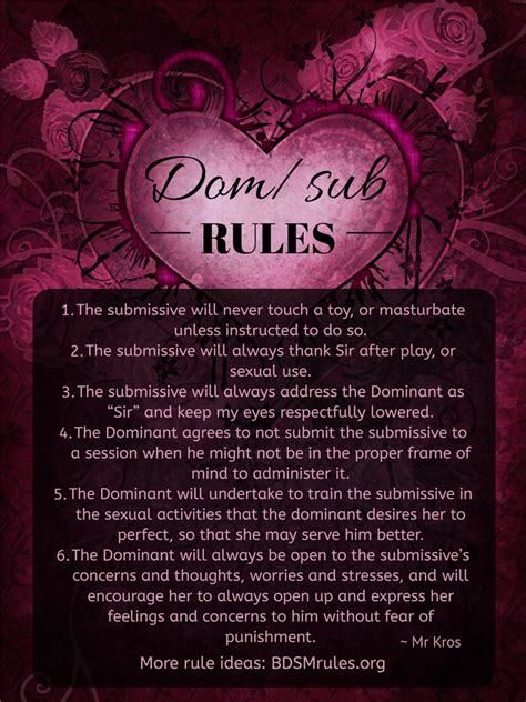 dom sub rules and ideas for bdsm relationships