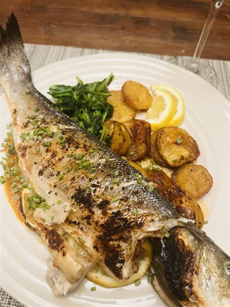 Branzino With Duck Fried Potatoes And Spinach Dining And Cooking
