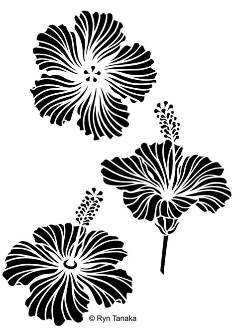 Flower Stencil Hibiscus Stencil Stencils