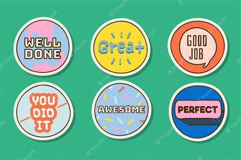 Free Vector Good Job Stickers Collection