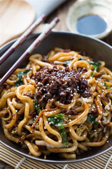 Add in pork strips and the sauce mix, mix well through. Stir Fried Shanghai Noodles with Ground Pork & Nappa Cabbage