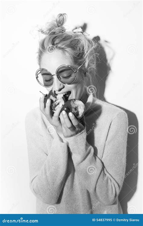 Portrait Cheerful Blonde Hipster Girl Going Crazy Stock Image Image Of Adult Stylish 54837995
