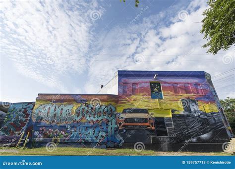 Wall Art Graffiti In Downtown Detroit Editorial Stock Photo Image Of