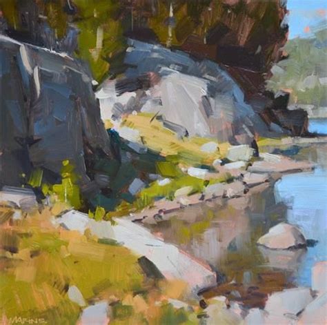 Daily Paintworks Rocky Reflections Original Fine Art For Sale