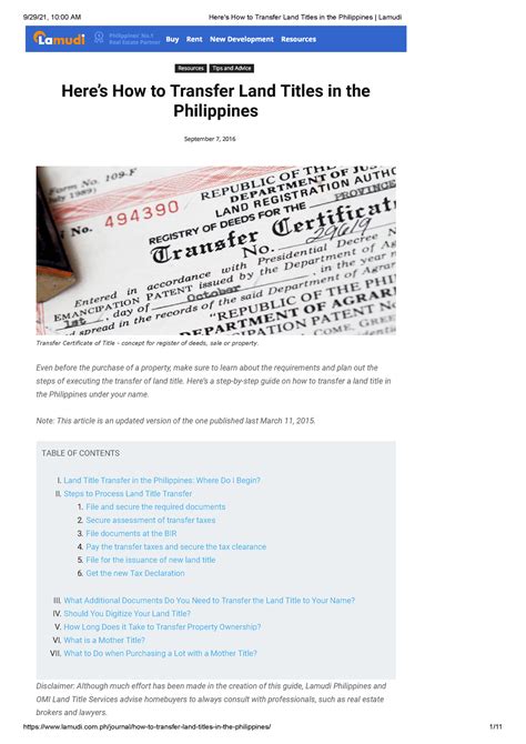 Heres How To Transfer Land Titles In The Philippines Lamudi