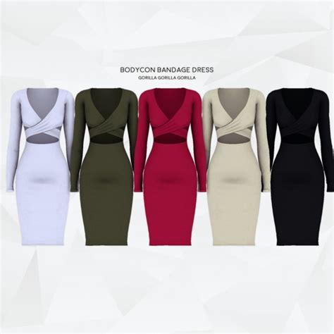 Bodycon Bandage Dress At Gorilla Sims 4 Updates