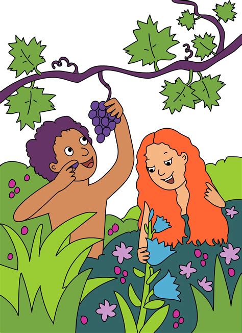 A Man And Woman Are In The Grass With Grapes