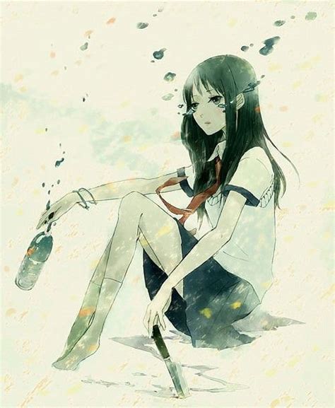 Anime Girl Sitting Anime