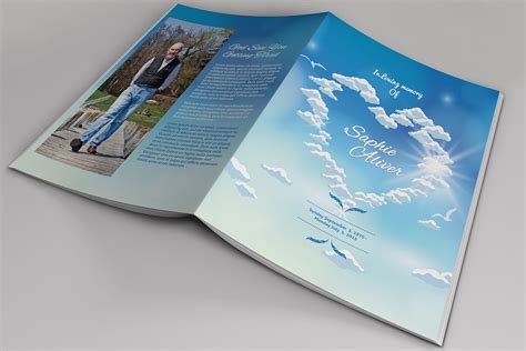 8 Page Funeral Booklet Template V527 Creative Brochure Templates