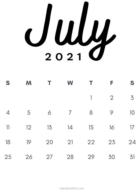 Blank calendar, holidays calendar, editable ideas for improvement this january 2021 calendar template please feel free to contact us. July 2021 Minimalist Printable Calendar monthly template ...