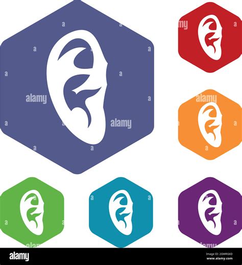 Ear Icons Set Stock Vector Image And Art Alamy