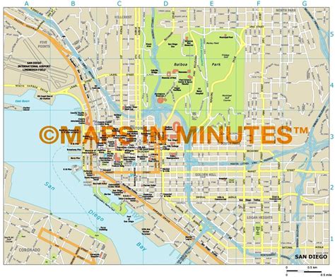 Royalty Free San Diego Illustrator Vector Format City Map