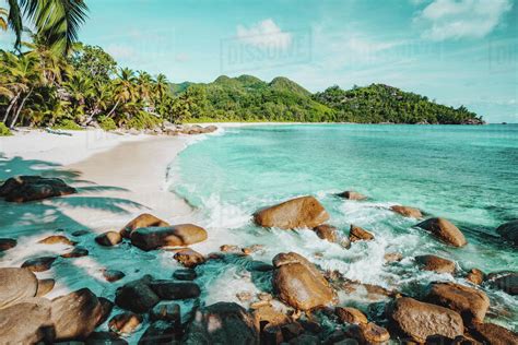 Mahe Seychelles Beautiful Anse Intendance Tropical Beach With Ocean