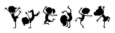 Silhouettes Of Dancing Children Stock Illustration Download Image Now