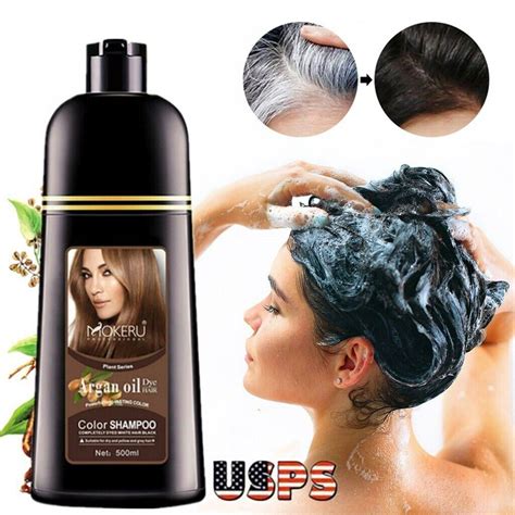 Natural Black Hair Shampoo Instant Hair Color Dye Darkening Grey White