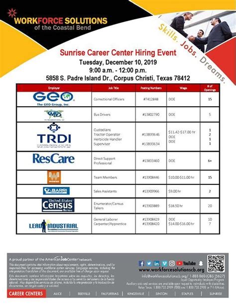 Check spelling or type a new query. Sunrise Career Center Hiring Event, 5858 S Padre Island Dr ...