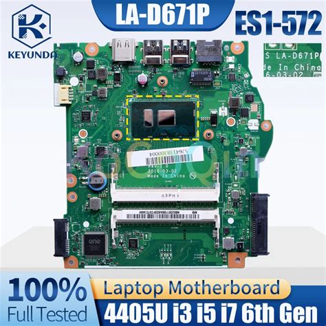 B5w1s La D671p For Acer Es1 572 Notebook Mainboard 4405u I3 I5 I7 6th