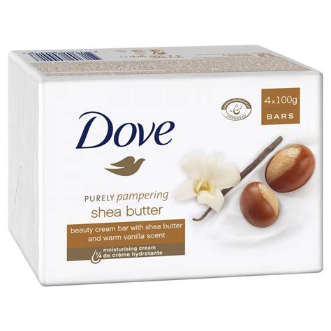 8711600804418 Dove Shea Butter And Vanilla Beauty Cream Bar Soap 4x100g