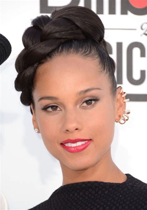 Alicia Keys Braided Updo Hairstyles Pop Haircuts