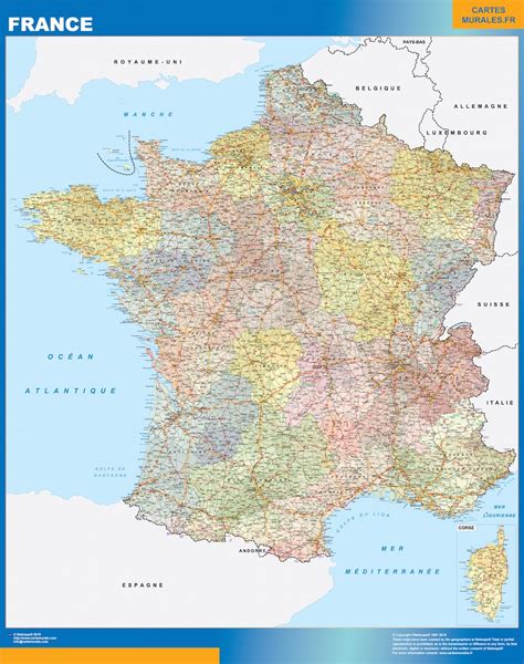 Francia mapa en miniatura (francia) para imprimir y descargar en pdf. Mapa Francia politico | Mapas Murales de España y el Mundo