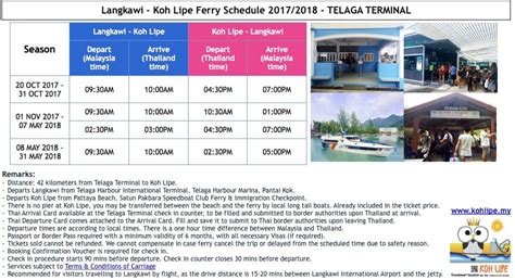 Enjoy a relaxing trip between koh lipe and langkawi aboard a fast and safe ferry service. Ferry Schedule - telaga terminal - Koh Lipe