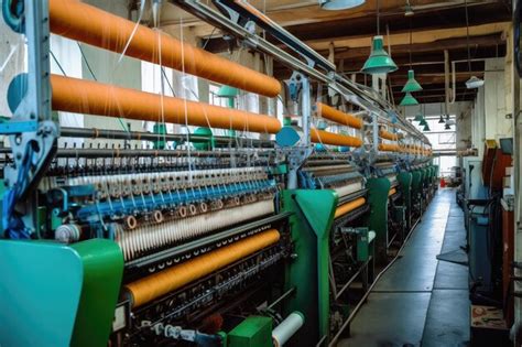 Premium Photo Textile Machines At Work In A Factory
