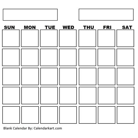 Printable Blank Calendar Template By Calendarkart On Deviantart