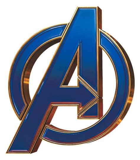 The Avengers Logo Is Shown In Gold And Blue