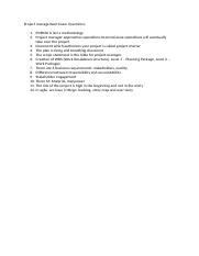 Project Management Exam Questions Docx Project Management Exam Questions PMBOK Is Not A