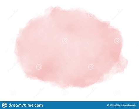 Abstract Light Peach Pastel Pink Watercolor Splash On White Background