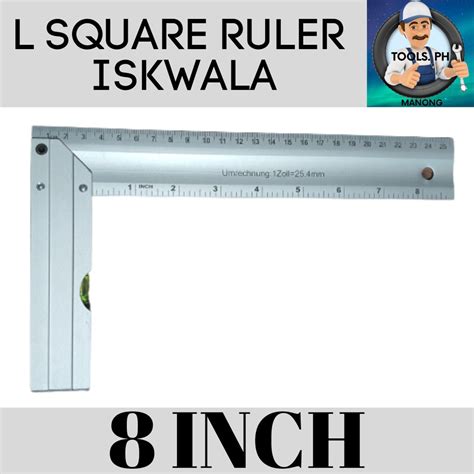 ๑♧ Jrshopeeph L Square Ruler 8 Aluminum Iskwala 8 Durable And Long