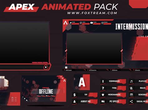 Apex Legends Animated Stream Overlay Pack For Twitch By Simo Oudib On